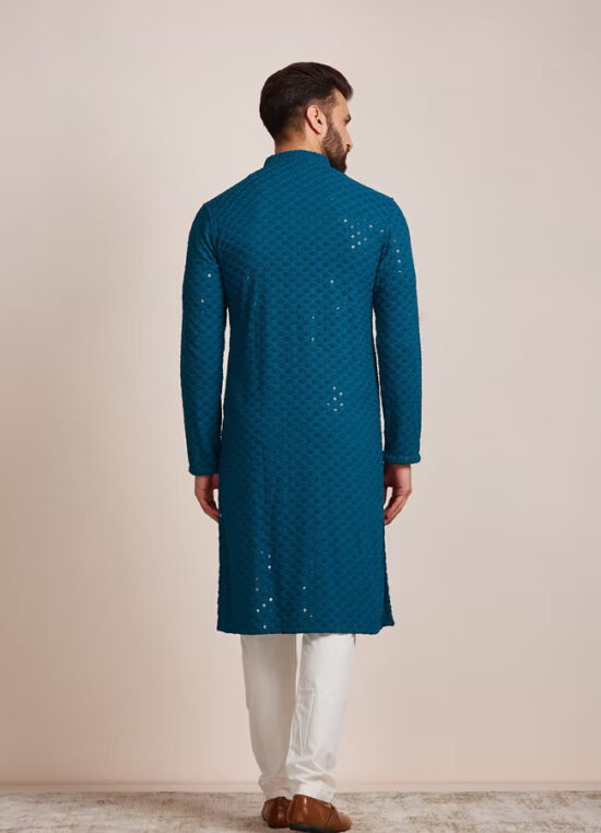 Quartz Pink Floral Chikankari Embroidered Kurta Set - Image 6