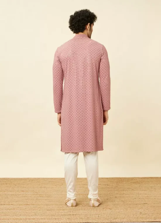 Quartz Pink Floral Chikankari Embroidered Kurta Set - Image 2