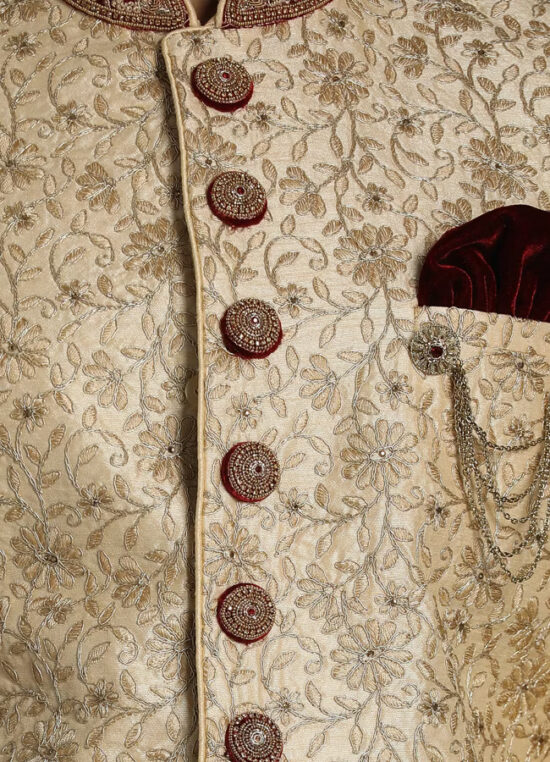 Aristocratic Fawn  Sherwani Suit - Image 2